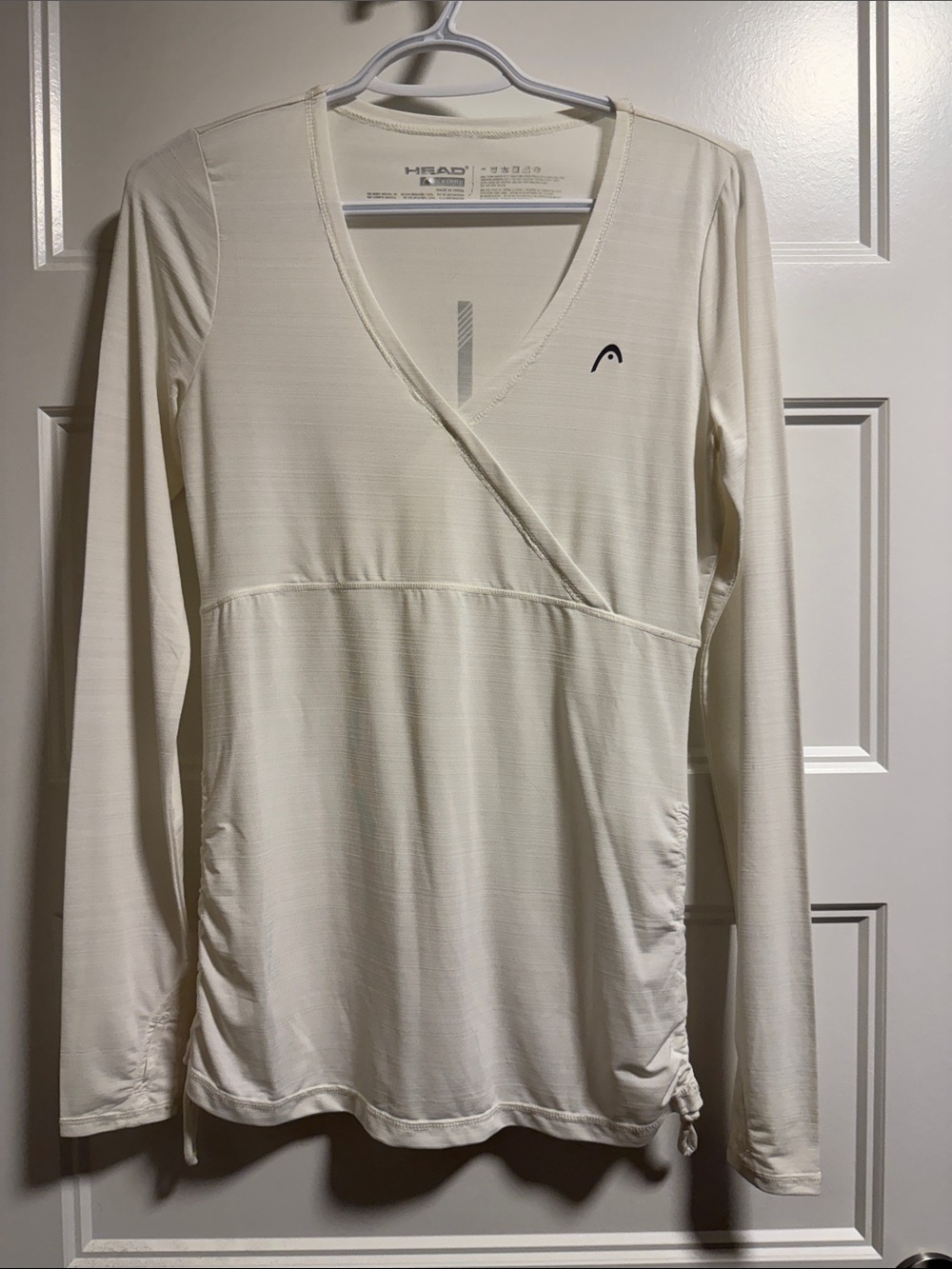HEAD white Long-Sleeve Crossover Top